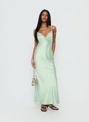 Madelene Lace V Neck Maxi Dress Jelly Mint