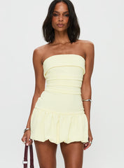 Mousse Strapless Mini Dress Lemon Tall