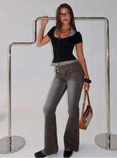 Romea Low Waist Bootleg Jeans Dark Grey
