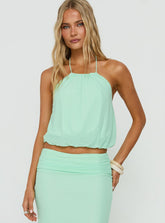 Wild Dune Tie Neck Top Green