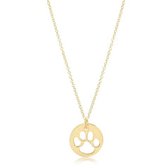 egirl 14" Necklace Gold - Paw Print Gold Disc