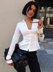 Elowenn Long Sleeve Top White