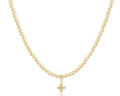 Choker Beaded - Classic Gold 3mm - Signature Cross Gold Charm