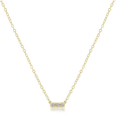 14kt Gold and Diamond Significance Bar Necklace - Three