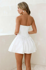 Perfection Strapless Mini Dress White