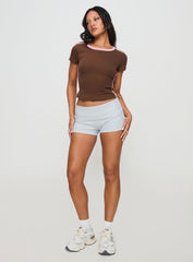 Baseline Scoop Rib Tee Brown / Pink
