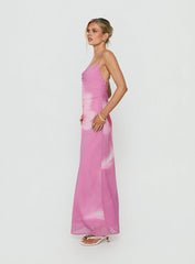 Coletta Cowl Neck Maxi Dress Pink Floral