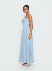 Members Only Maxi Dress Blue Burnout