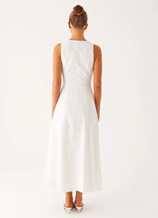 Tamsin Linen Maxi Dress - White