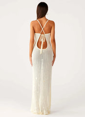 Siren Song Crochet Maxi Dress - Ivory