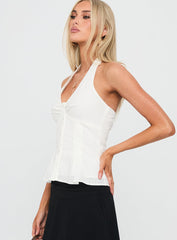 Life Goes By Sleeveless Top White