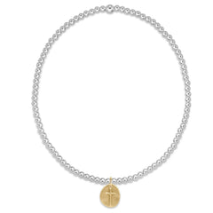 Classic Mixed Metal 2mm Bracelet - Inspire Small Gold Disc