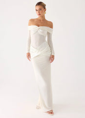 Over To You Sequin Maxi Dress - White