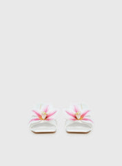 Exotic Etty Floral Detail Heels White
