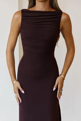 Secret Of The Sun Mesh Maxi Dress Brown