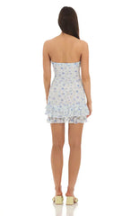 Ethereal Allure Floral Lace Strapless Bodycon Dress