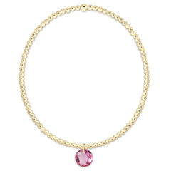 Classic Gold 2mm Bracelet - Reflection Small Charm - 10
