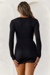 Base Layer Me Long Sleeve Mini Dress Black