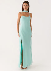 Eternelle Square Neck Maxi Dress - Teal