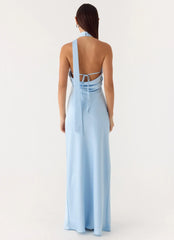 Keena Scarf Maxi Dress - Blue