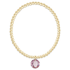 Classic Gold 3mm Bracelet - Reflection Charm - 02
