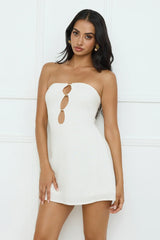 Coconut Love Strapless Mini Dress White