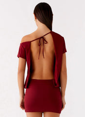 Paulie Mini Dress - Maroon