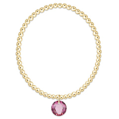 Classic Gold 3mm Bracelet - Reflection Charm - 10