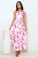 Subtle Luxe One Shoulder Maxi Dress Pink
