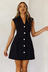 Powerful Vibe Vest Mini Dress Black