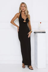 Wardrobe Elevated Halter Maxi Dress Black