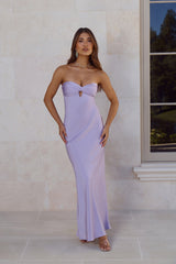 Silken Aurora Strapless Maxi Dress Lilac