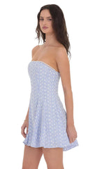 Amiens Coast Striped Floral Strapless Dress