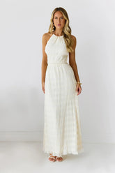 Sultry Samba Halter Maxi Dress Cream
