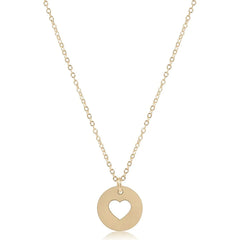 16" Necklace Gold - Love Gold Disc