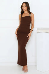 Garden Reverie Maxi Dress Brown