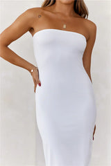 Base Ultimate Strapless Bodycon Midi Dress White