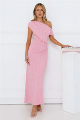 In My Style Era Off Shoulder Maxi Dress Pink