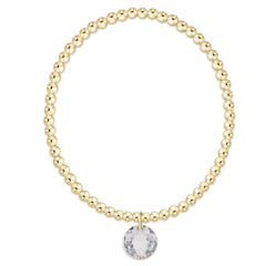 Classic Gold 3mm Bracelet - Reflection Charm - 04
