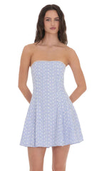 Amiens Coast Striped Floral Strapless Dress