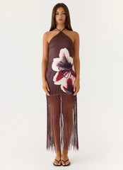 Niahvette Halter Midaxi Dress - Velvet Bloom