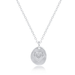 16" Necklace Sterling - Inspire Love Small Sterling Disc