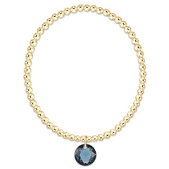 Classic Gold 3mm Bracelet - Reflection Charm - 09