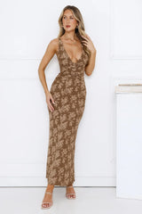 Remind Me Later Maxi Dress Brown