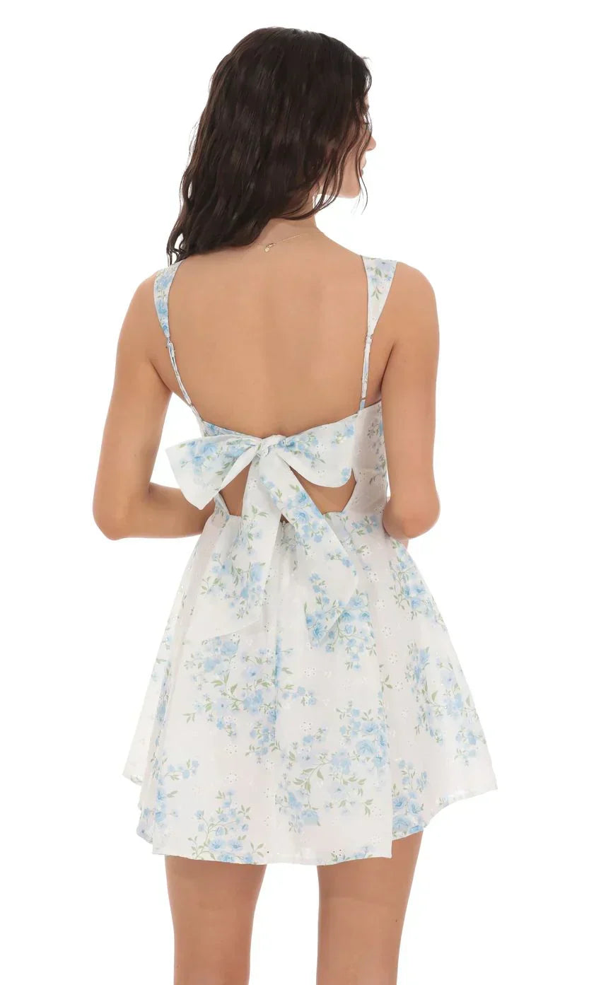 Magnolia Dreams Floral Eyelet Fit & Flare Dress