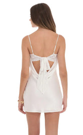 Venice Muse Lace Bust White Mini Dress