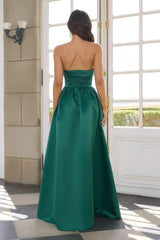 Elegance In Motion Strapless Maxi Dress Green