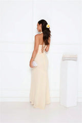 Silver Lining Love Halter Maxi Dress Yellow