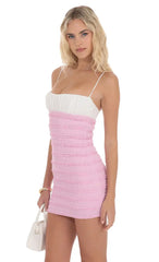 Sorbet Skies Two-Toned Crinkle Bodycon Dress