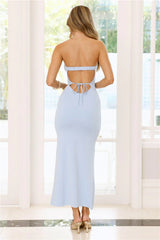 Simple Sunshine Strapless Maxi Dress Blue